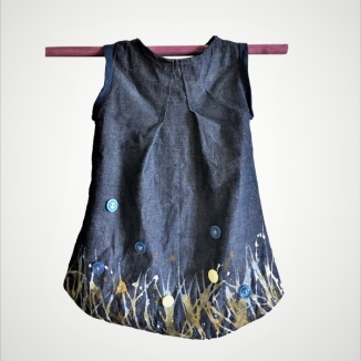 Jeans-blue-painting-buttons-baby-kidl-dress